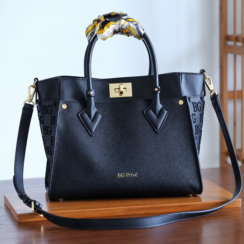 On My Side MM Black Tote M53826