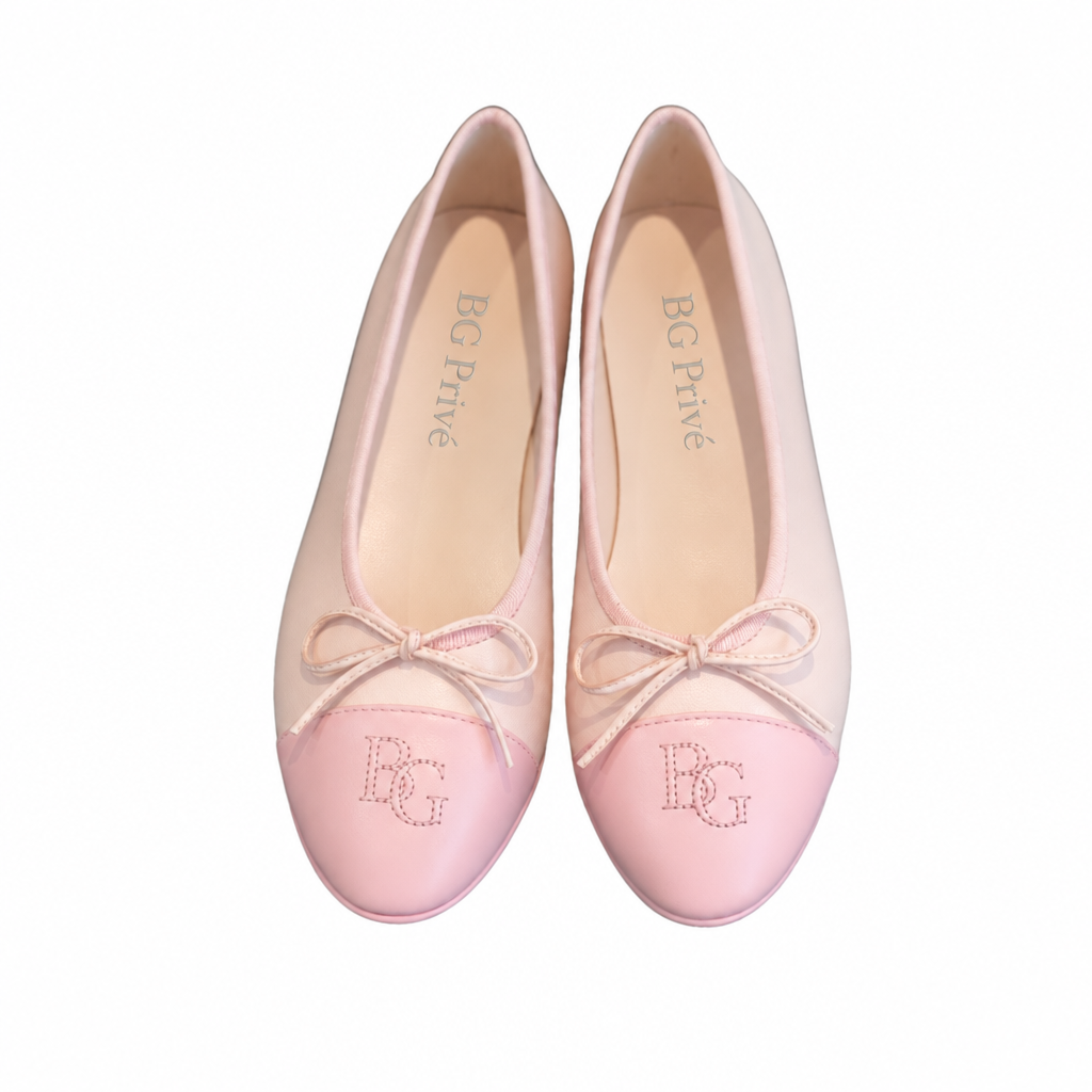 Ballet Flats in Pink and Light Pink Lambskin