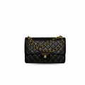 Classic Handbag Large in Black Grained Calfskin
