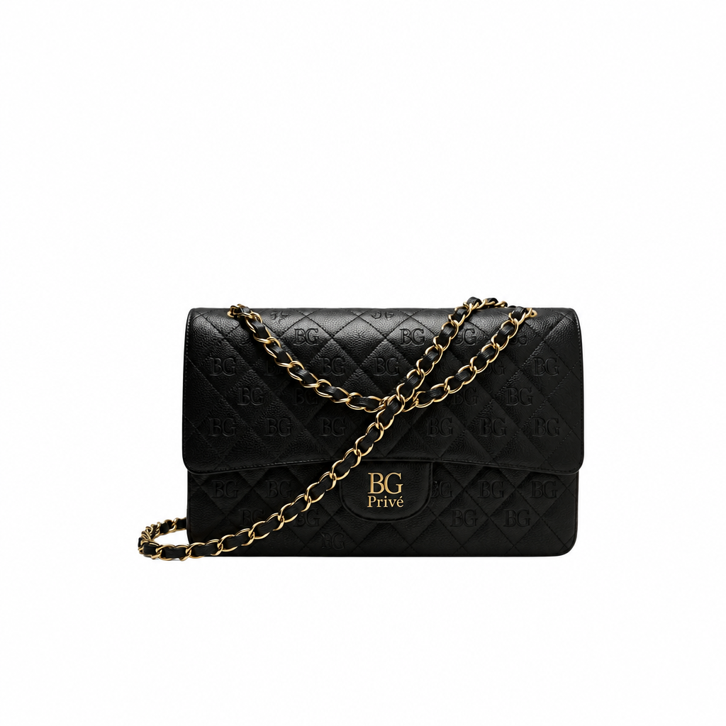 Classic Handbag Large in Black Grained Calfskin