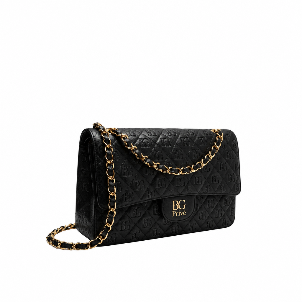 Classic Handbag Large in Black Grained Calfskin
