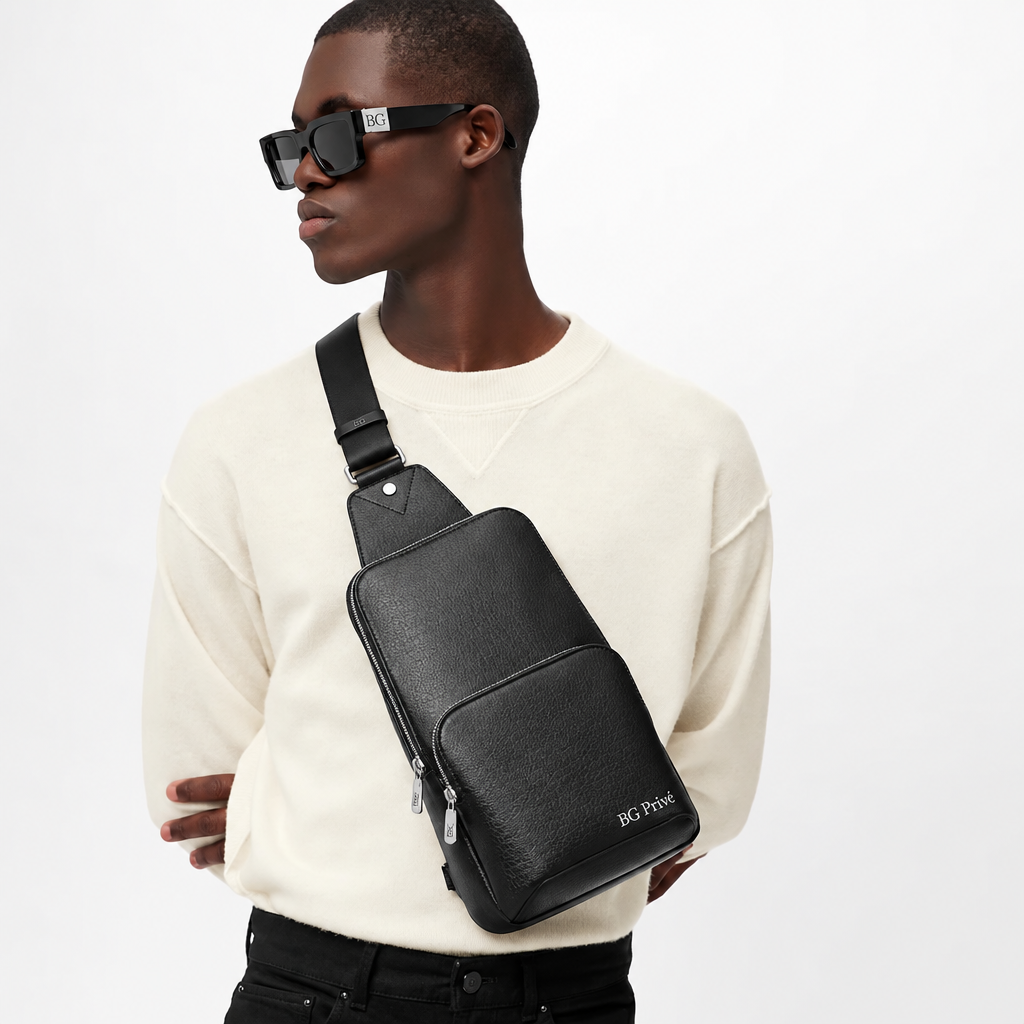 Avenue Sling Bag in Black Taiga Leather M30443