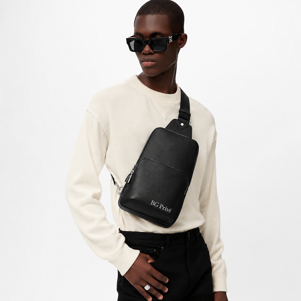 Avenue Sling Bag in Black Taiga Leather M30443
