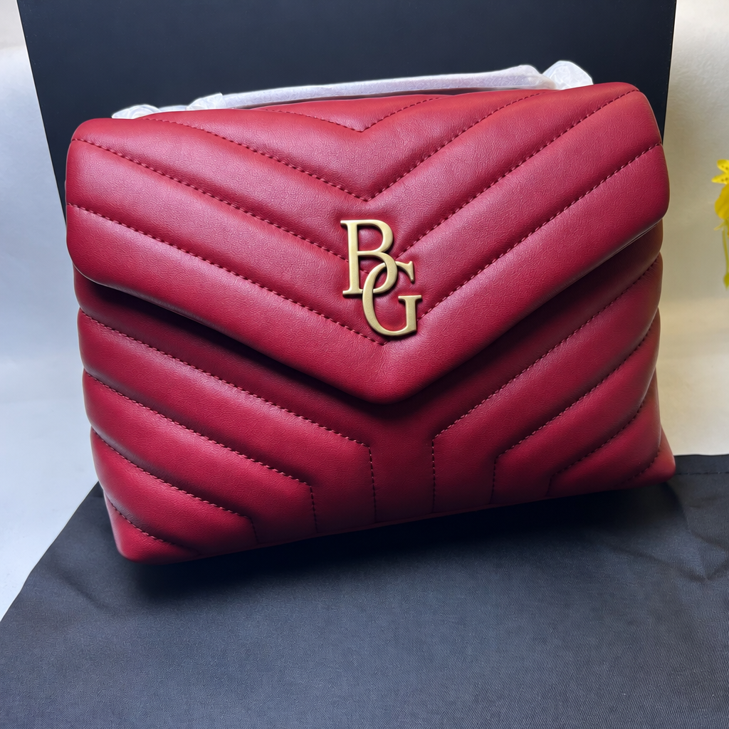 Loulou Small Chain Bag in Rouge Legion Matelassé Leather