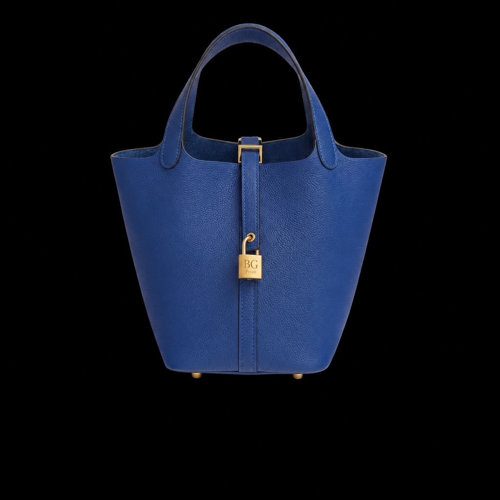 Picotin 18 Lock Bag – Deep Blue with Gold Hardware