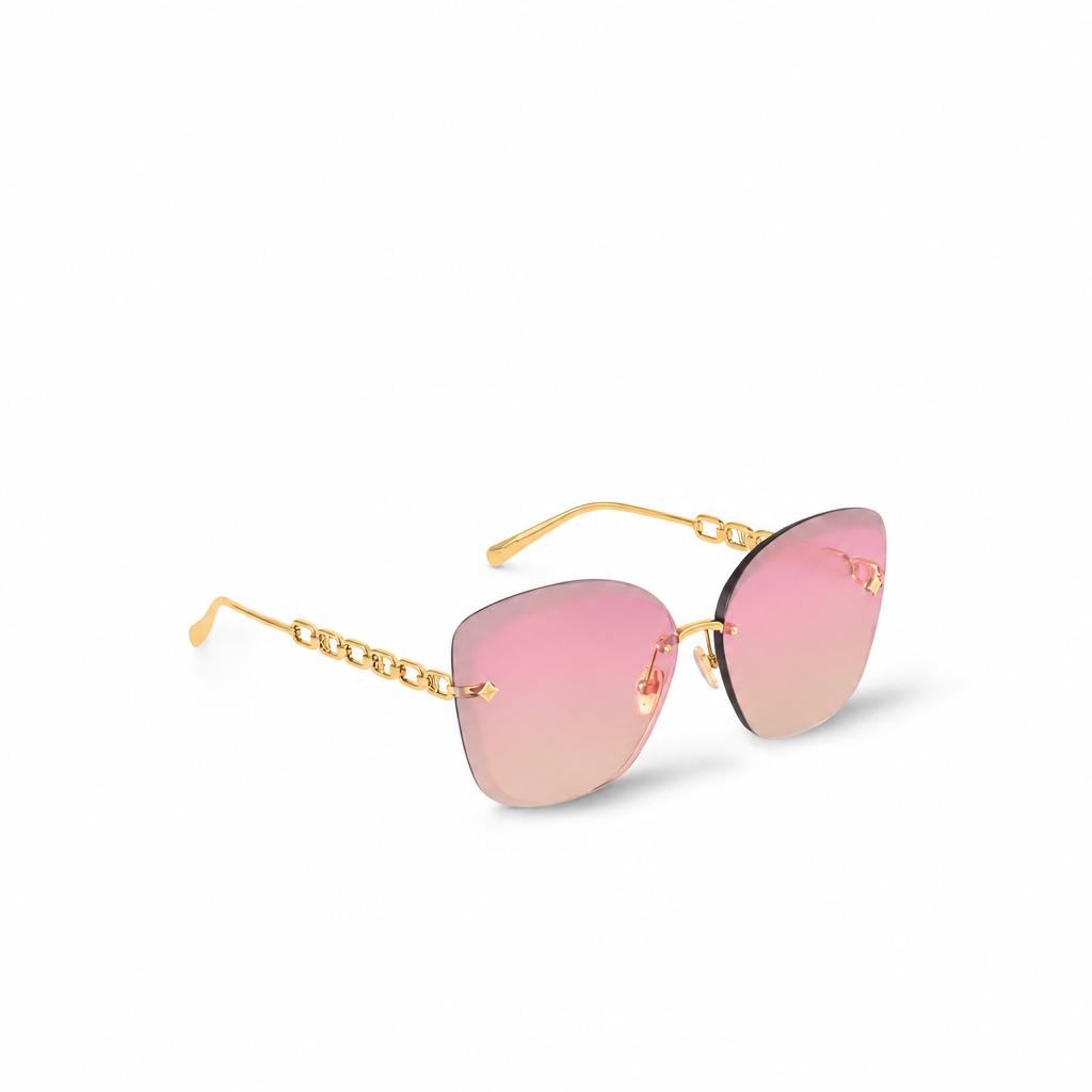 Jewel Cat Eye Sunglasses in Pink Purple Shade