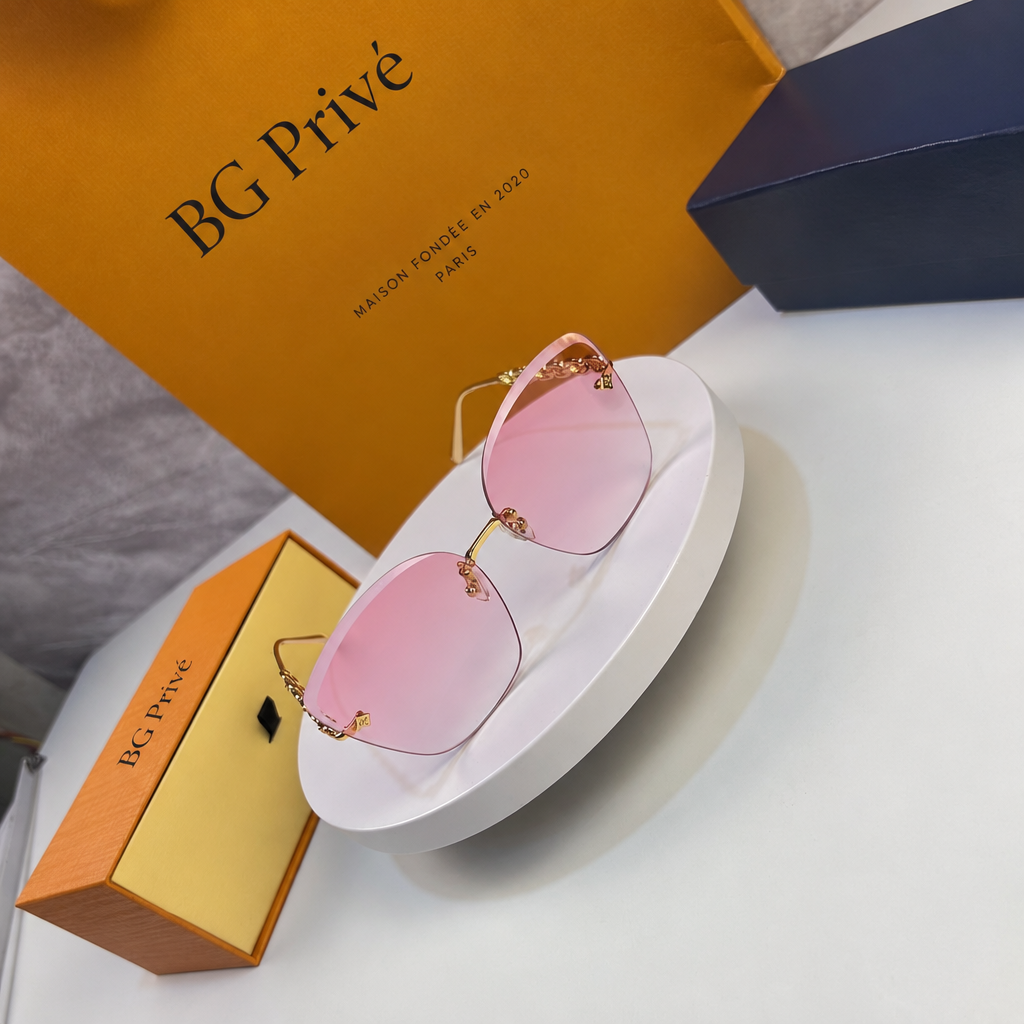 Jewel Cat Eye Sunglasses in Pink Purple Shade