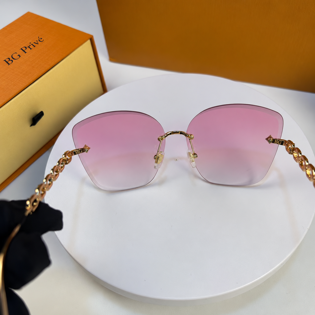 Jewel Cat Eye Sunglasses in Pink Purple Shade