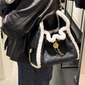 25 Small Handbag in Black &amp; White Calfskin