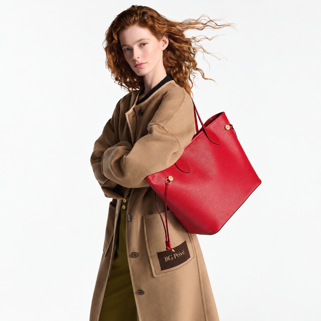 Neverfull MM Castillan Red Epi Leather Tote