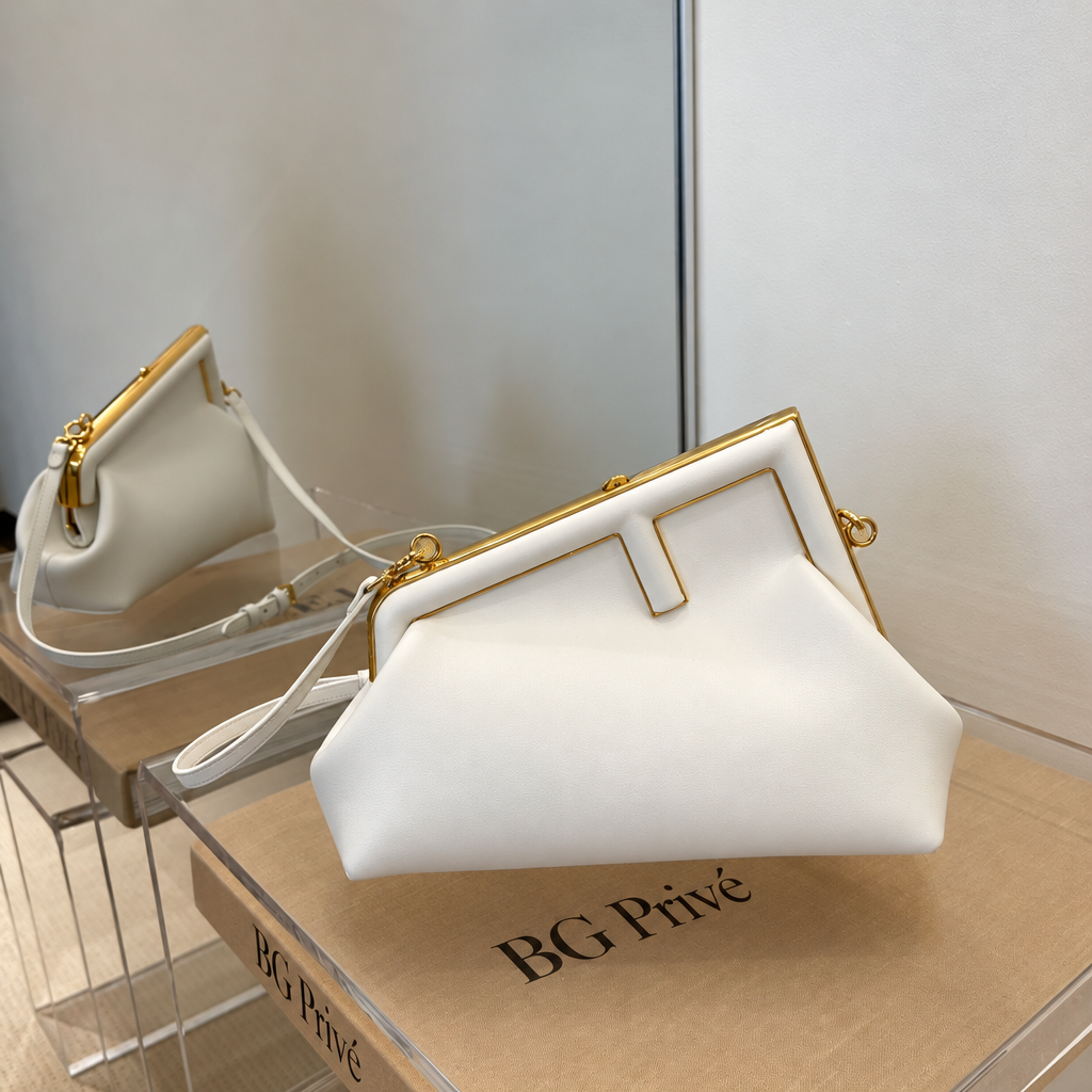 First Small White Leather Bag