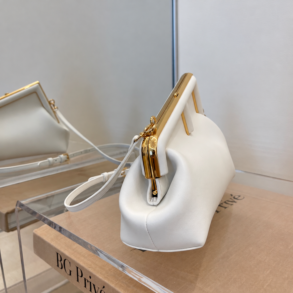 First Small White Leather Bag