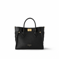 On My Side MM Black Leather Tote