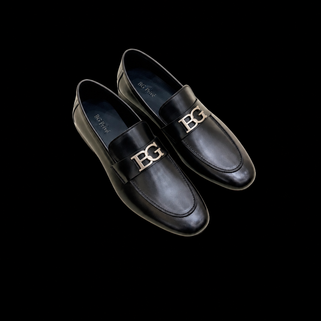 Paris Loafers in Black Goatskin, Men's Size 42
