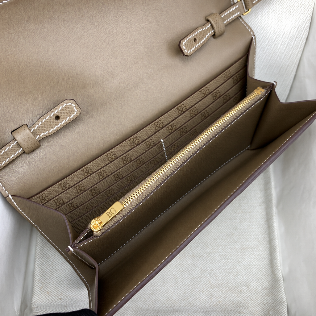 Constance To Go Wallet in Taupe-Greige with Removable Strap
