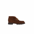 Horsebit Ankle Boots in Dark Brown Suede
