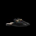 Princetown Mules in Black Leather with Web – Women's EU 36