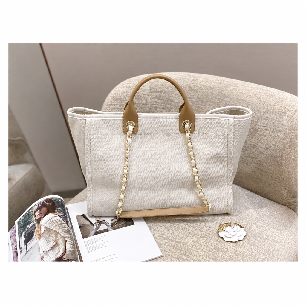 Pearl-Embellished Deauville Shopping Tote