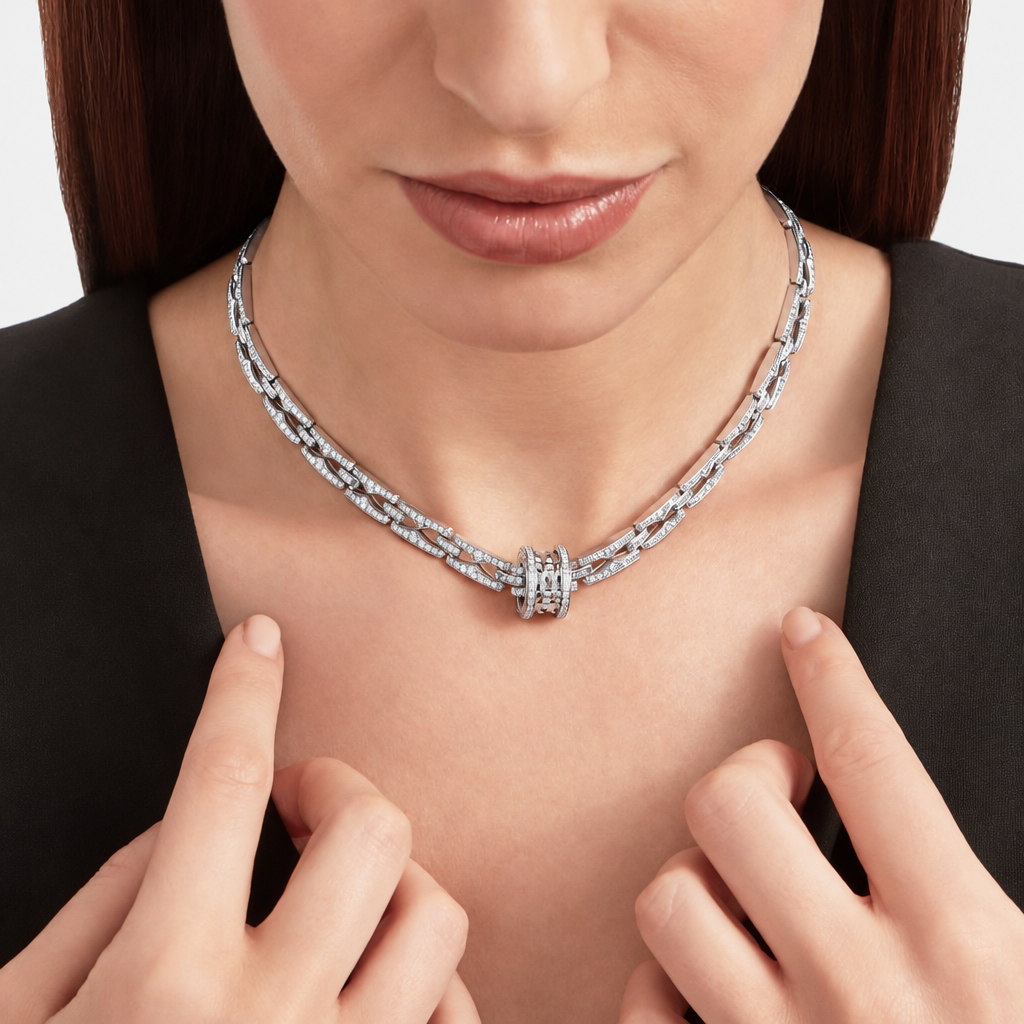 B.zero1 Necklace | B.zero1 Rock Chain in White Gold and Diamonds
