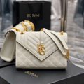 Envelope bag, Medium, in White Quilted Grain de Poudre Leather