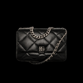 19 Maxi Bag in Black Shiny Lambskin