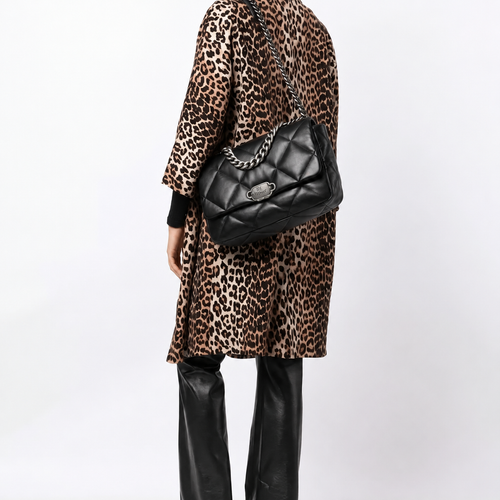 19 Maxi Bag in Black Shiny Lambskin