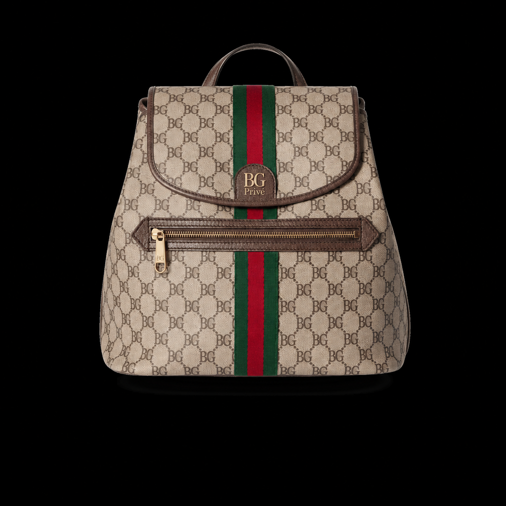 Ophidia Medium Backpack in Beige and Dark Brown Monogram