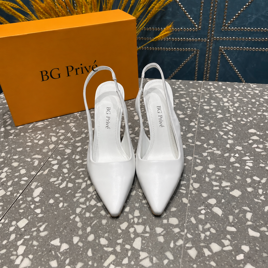 Sparkle Slingback Pump in White