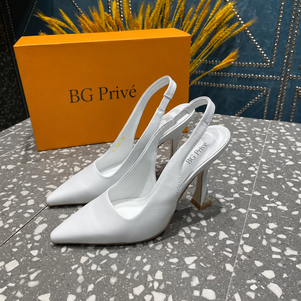 Sparkle Slingback Pump in White