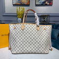 Neverfull GM Damier Azur Canvas Tote, Rose Ballerine