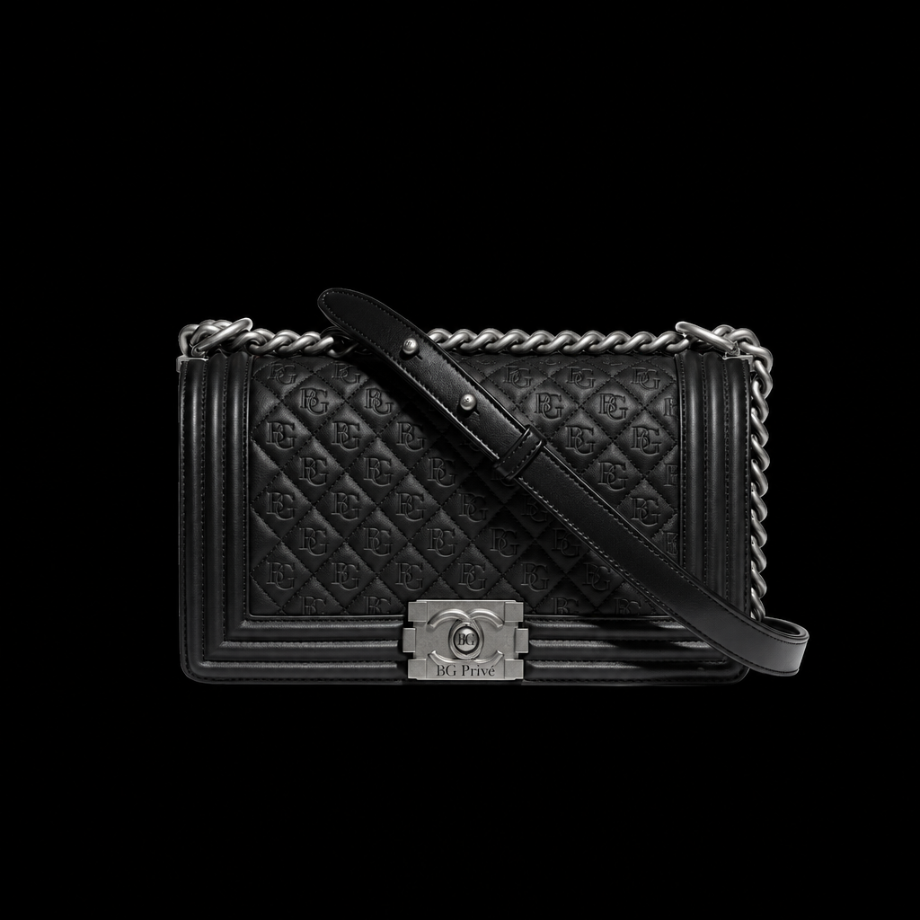 Boy Bag – Black BOY Handbag, Approximately 25 cm