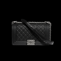 Boy Bag – Black BOY Handbag, Approximately 25 cm