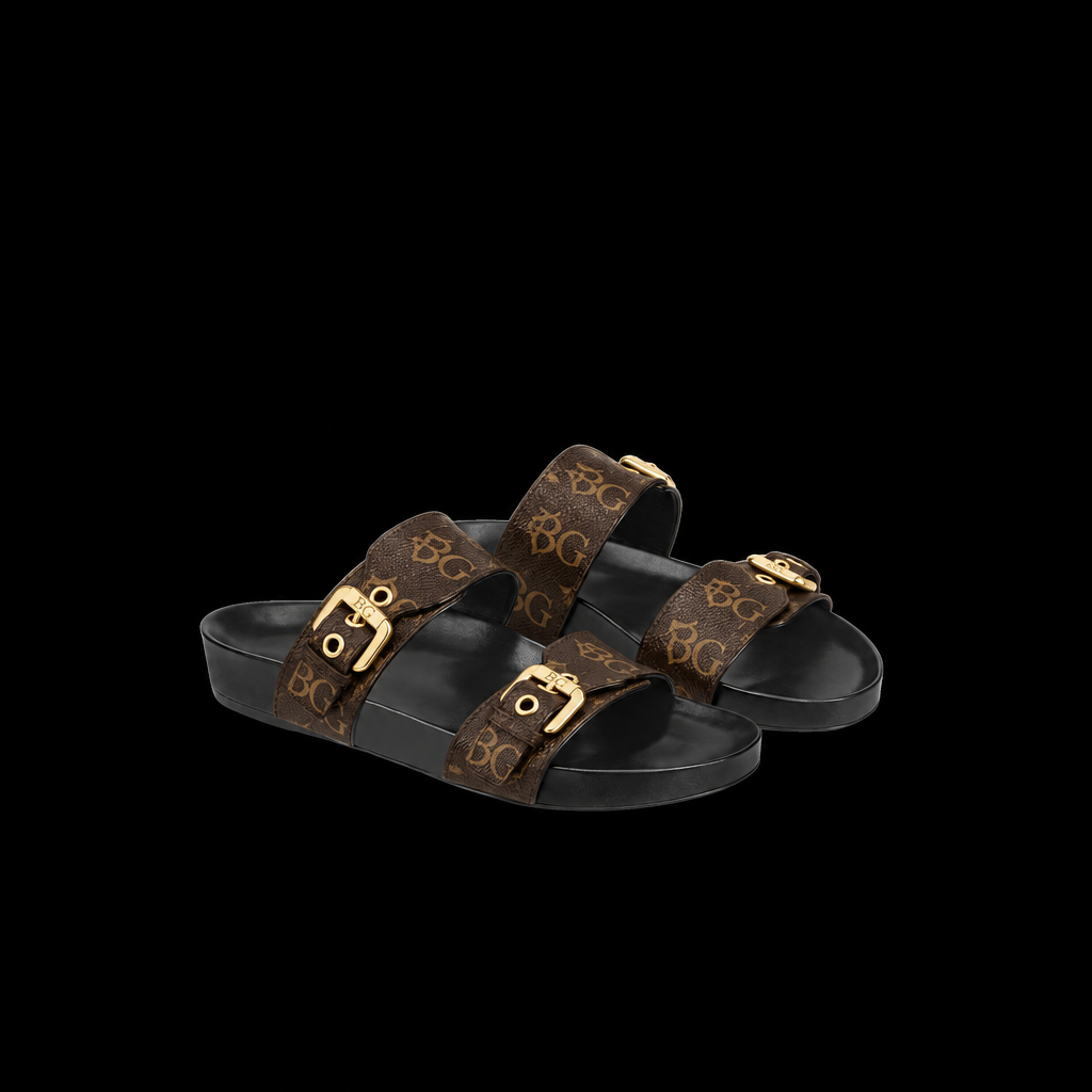 Bom Dia Flat Mule in Brown Monogram