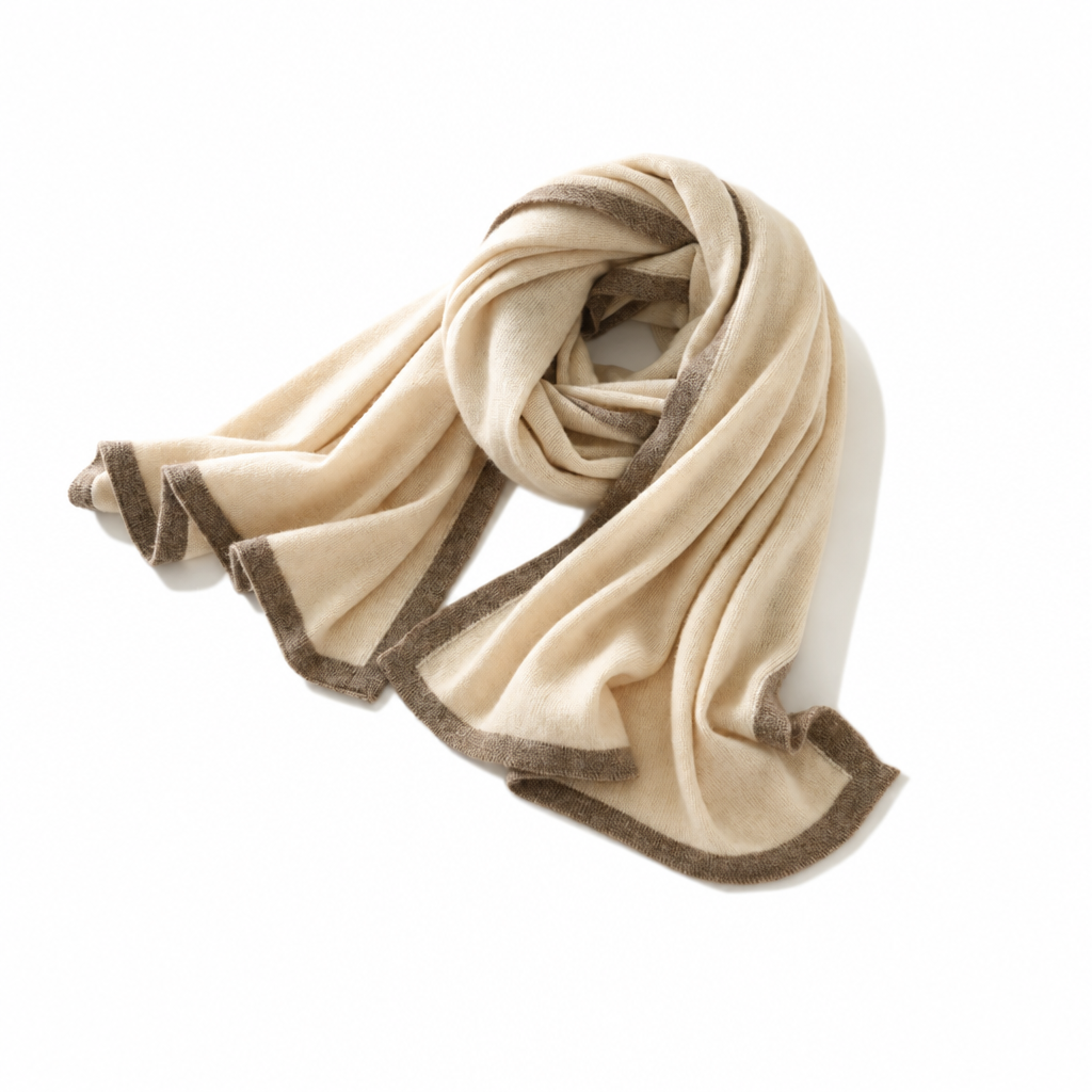 Color-Blocked Knitted Jacquard Cashmere Scarf