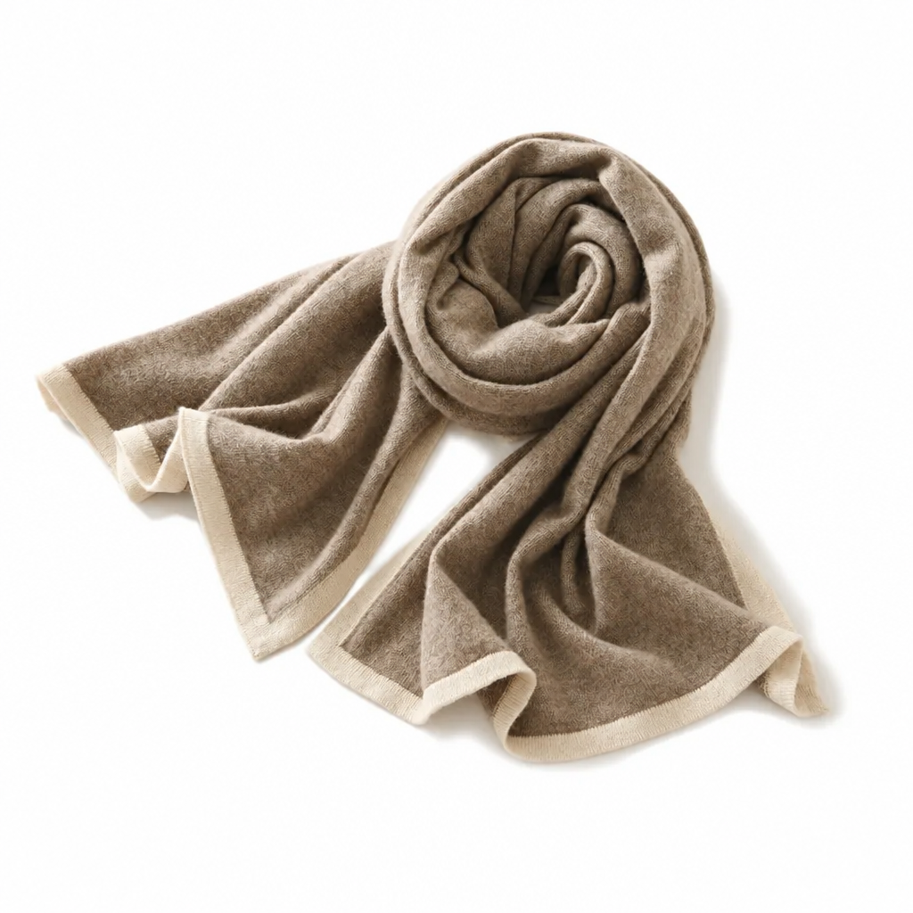 Color-Blocked Knitted Jacquard Cashmere Scarf