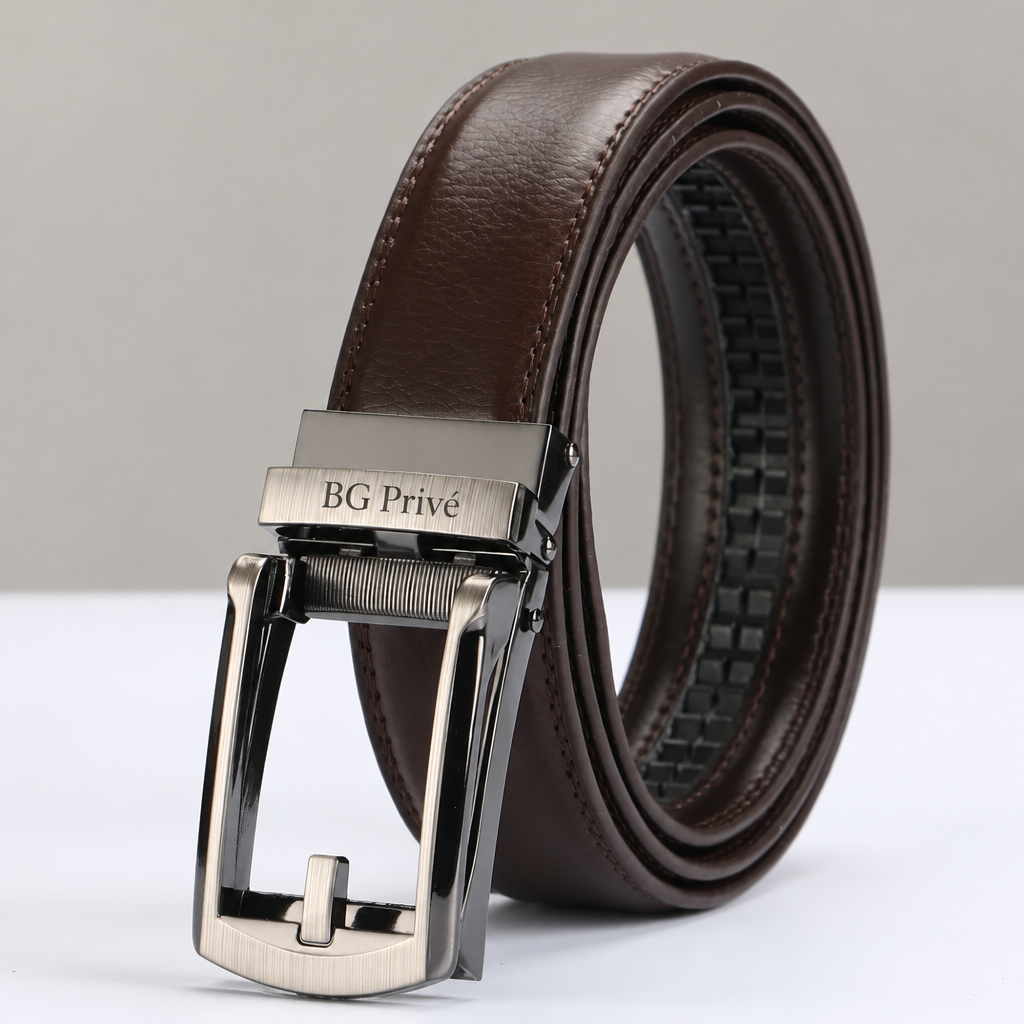 Adjustable Holeless Leather Belt