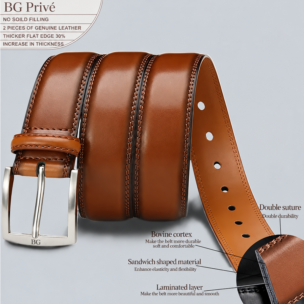Women's 110 cm Light Brown Leather Belt