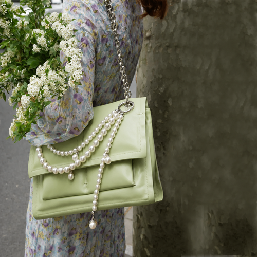 Avocado Green Chain Shoulder Bag
