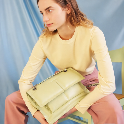 Avocado Green Chain Shoulder Bag