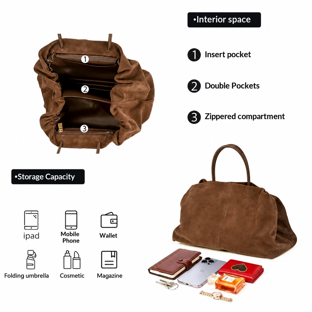 Matte Cowhide Retro Commuter Tote Bag