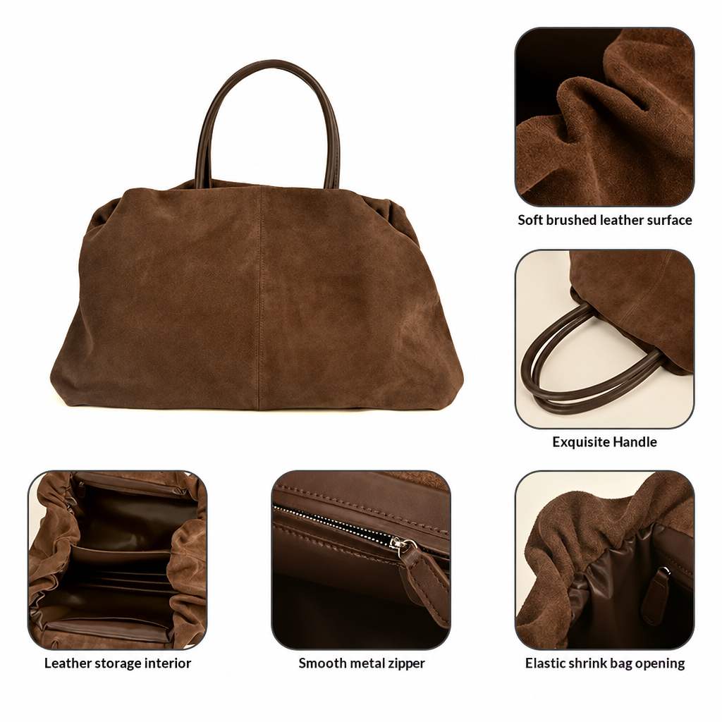 Matte Cowhide Retro Commuter Tote Bag