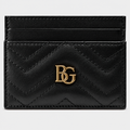 Marmont Card Case in Black Matelassé Chevron Leather