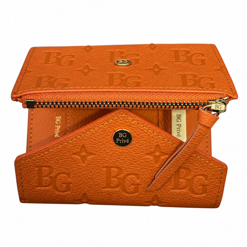 Victorine Wallet in Orange Monogram Empreinte Leather