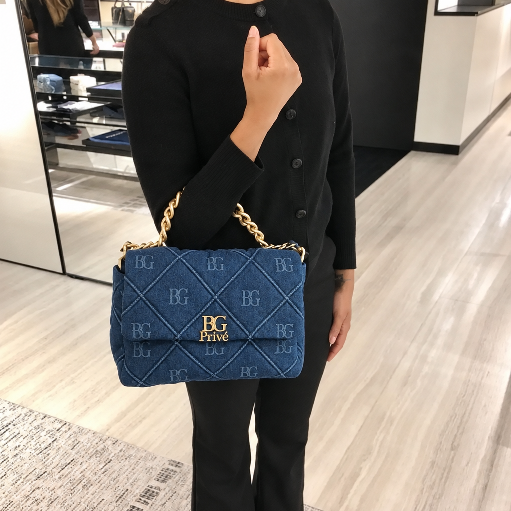 19 Bag in Quilted Denim Blue, AS1160