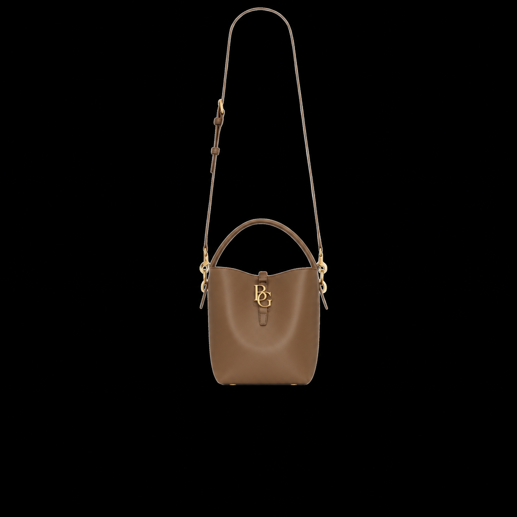 Le 37 Small Bag in Shiny Leather, Dark Cork
