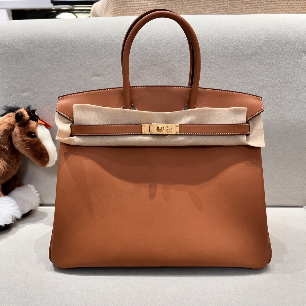 Birkin 35 Structured Leather Top-Handle Bag