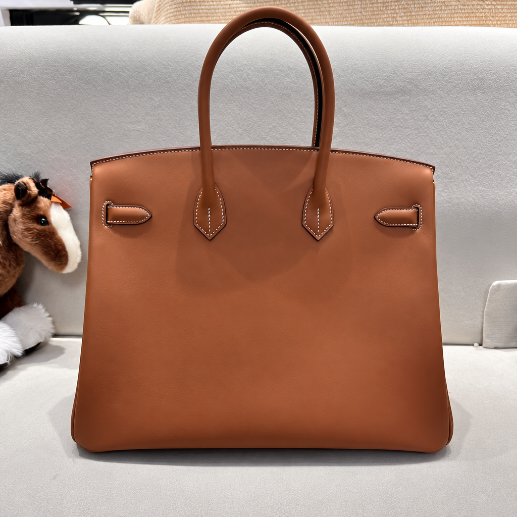 Birkin 35 Structured Leather Top-Handle Bag