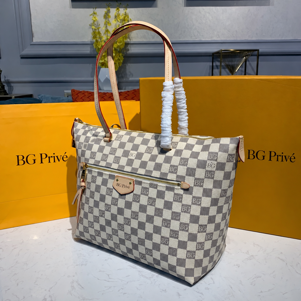 Iena MM Damier Azur Shoulder Tote