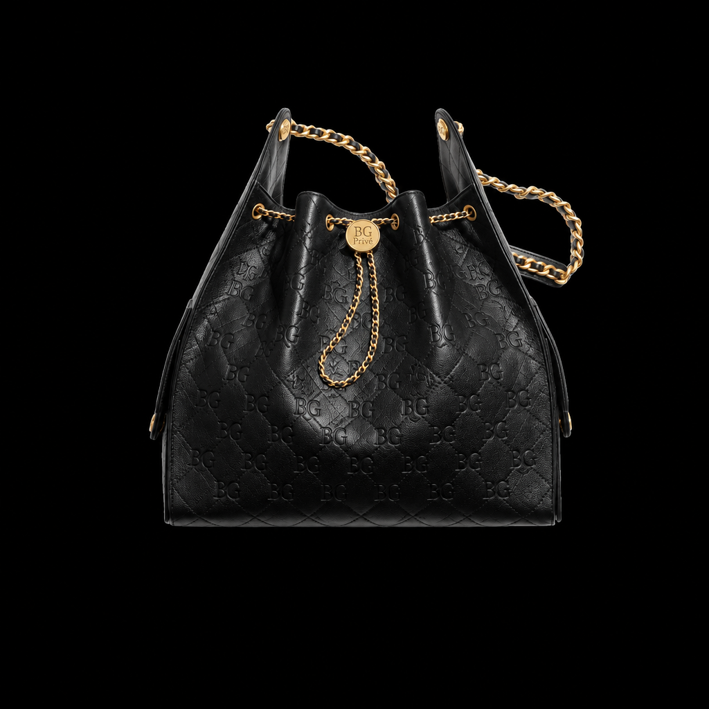 25 Medium Handbag in Black Grained Calfskin