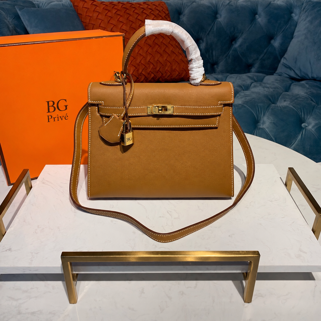 Kelly 25 Sellier in Gold Epsom Leather with Gold Hardware